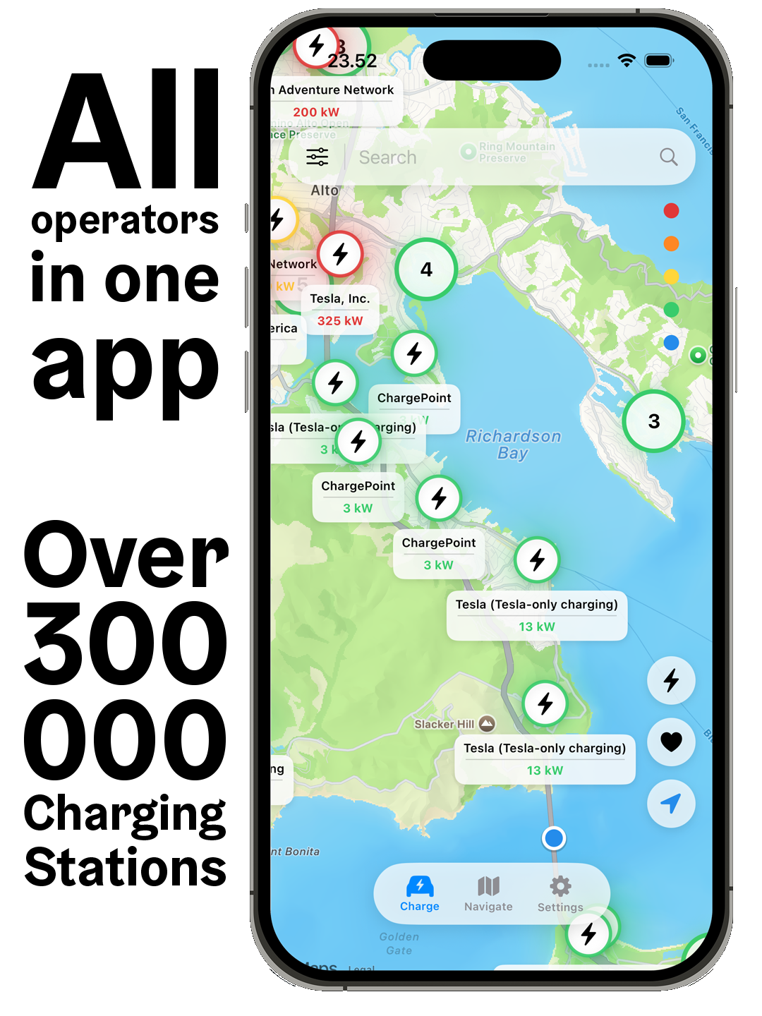RoadToaster EV route planner with charging stops