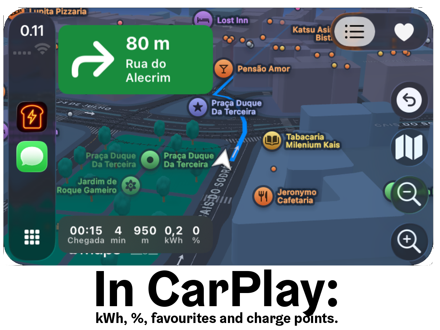 RoadToaster CarPlay EV navigation